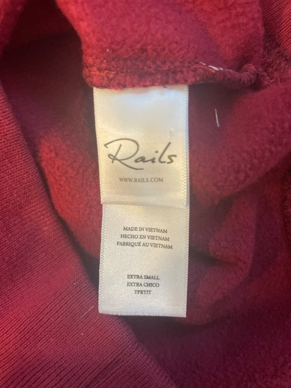 Rails Tiffany Merlot Sweatshirt Crew Neck Puff Sleeves Merlot Wmns Sz XS $178NEW - Picture 9 of 10